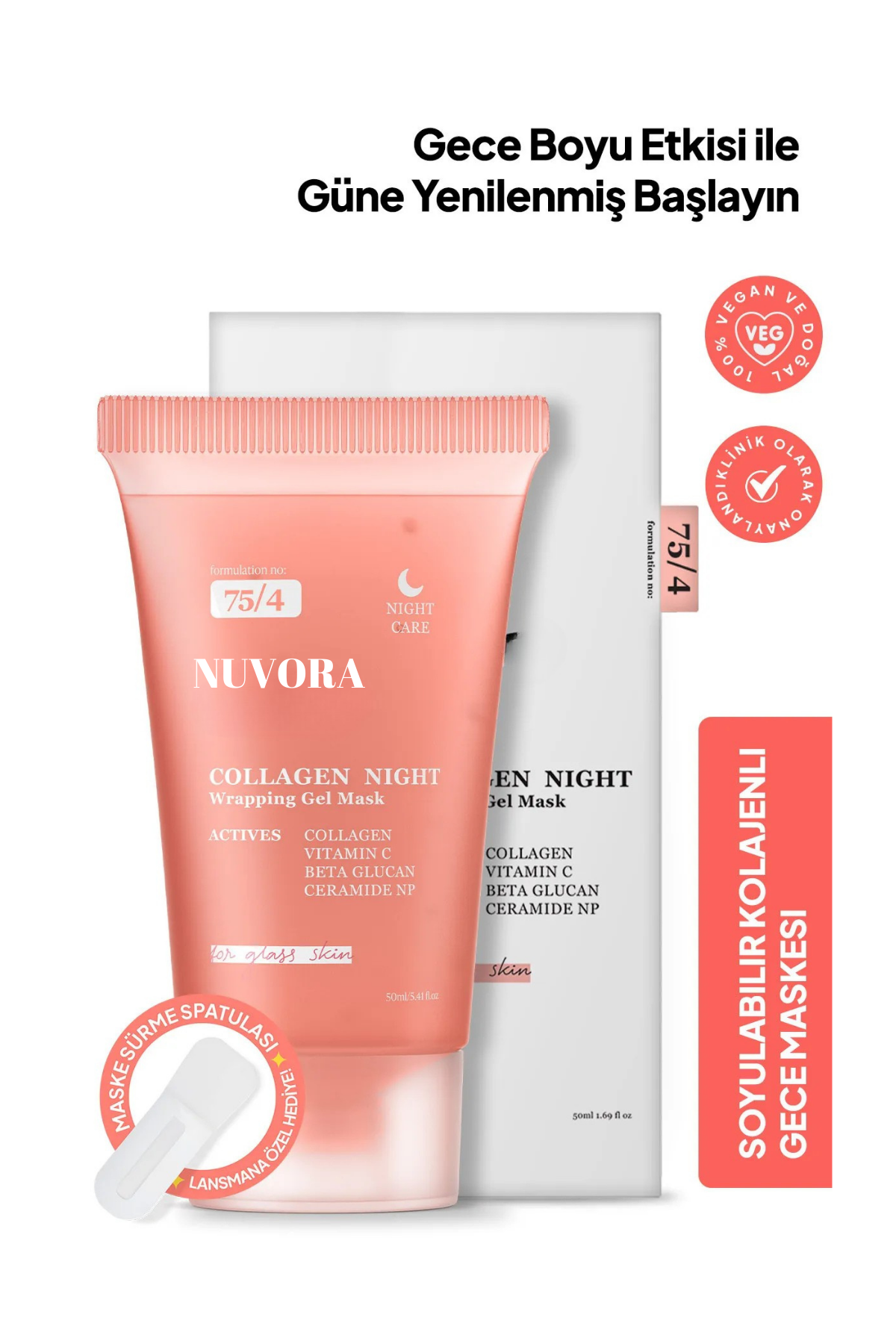 Nuvora Collagen Night Soyulabilen Gece Maskesi