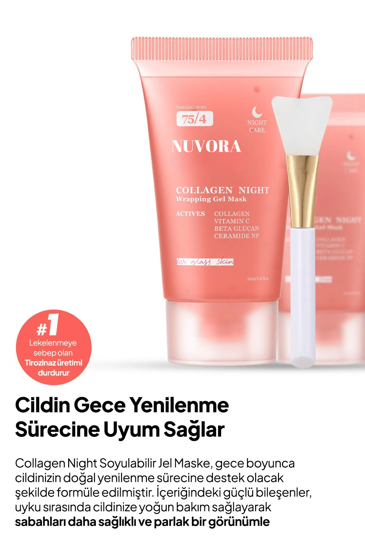 Nuvora Collagen Night Soyulabilen Gece Maskesi