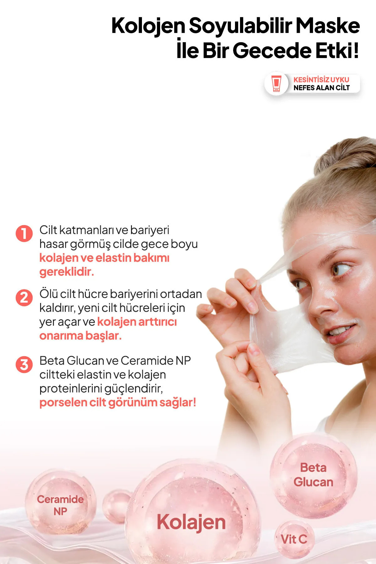 Nuvora Collagen Night Soyulabilen Gece Maskesi